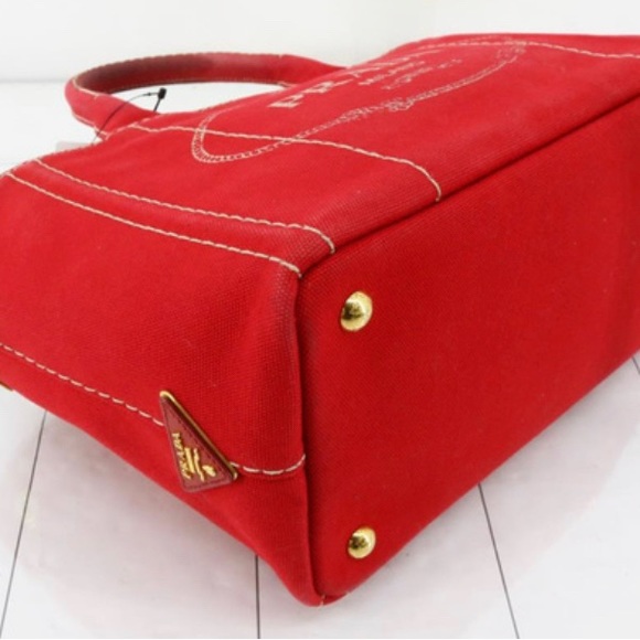Prada Red check Canapa tote - Picture 5 of 10